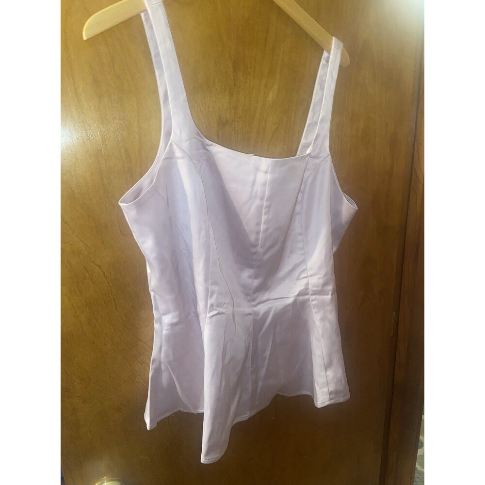 Old Navy Pink Satin Camisole Tank Top Wide Strap Square Neck Stretch XL Tall